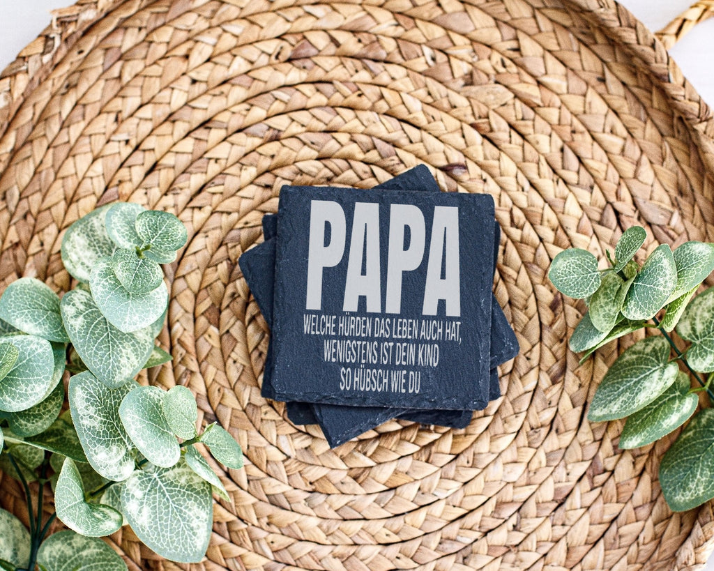 Schiefer Untersetzer Papa Dein Kind So Hübsch Wie Du - Lustiges Gesche – Bild 3