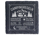 Schiefertafel Untersetzer Campingregeln Geschenk für Wohnwagen Besitze – Bild 1