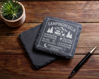 Schiefertafel Untersetzer Campingregeln Geschenk für Wohnwagen Besitze – Bild 5