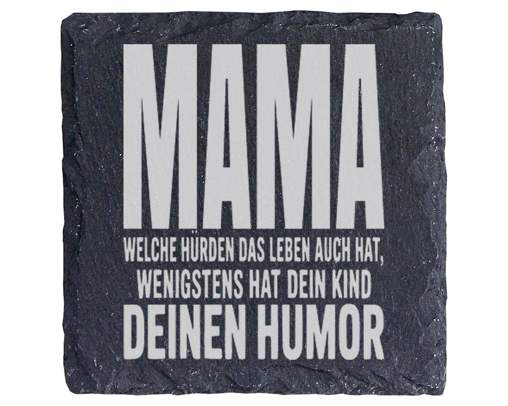 Schiefer Untersetzer Mama Spruch Hürden Leben Humor - Lustiges Geschen – Bild 1