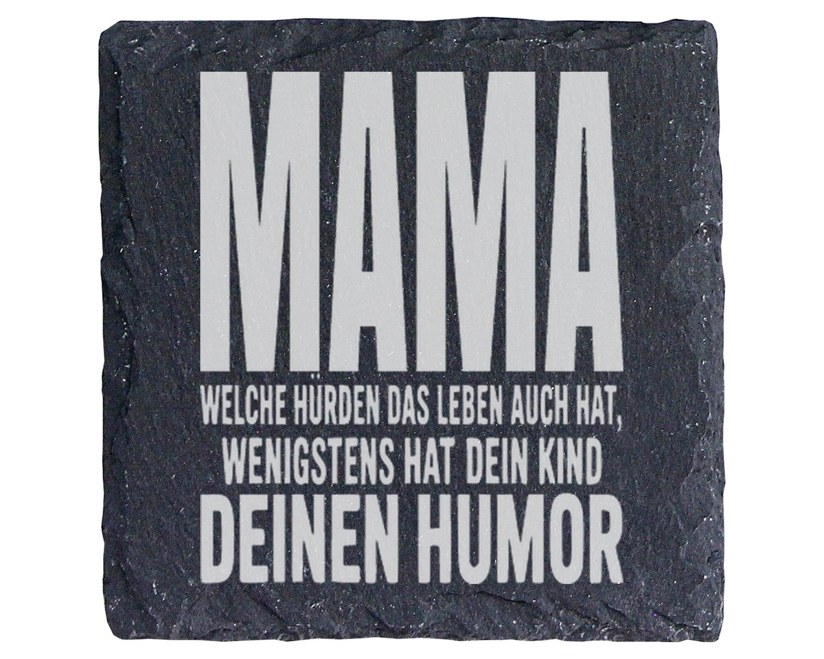 Schiefer Untersetzer Mama Spruch Hürden Leben Humor - Lustiges Geschen – Bild 1