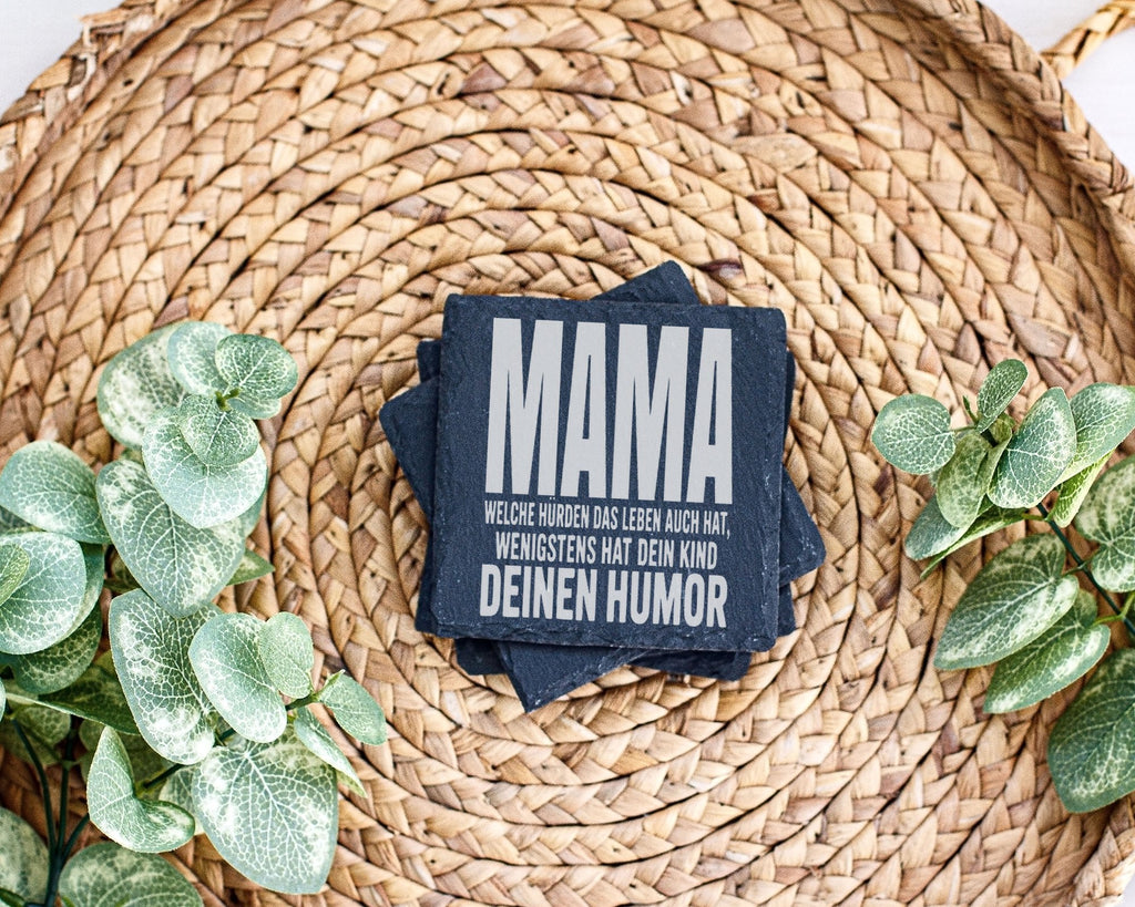 Schiefer Untersetzer Mama Spruch Hürden Leben Humor - Lustiges Geschen – Bild 3