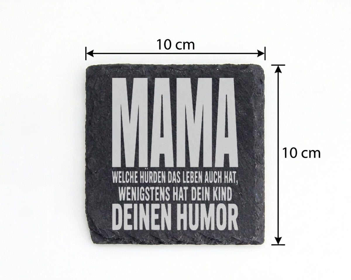 Schiefer Untersetzer Mama Spruch Hürden Leben Humor - Lustiges Geschen – Bild 4