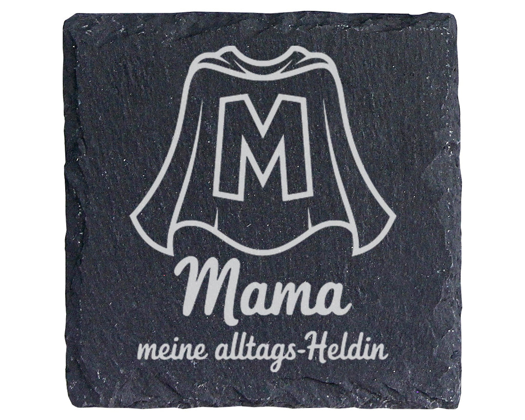 Schiefer Untersetzer Mama Meine Alltags-Heldin - Geschenk Für Mutter - – Bild 1