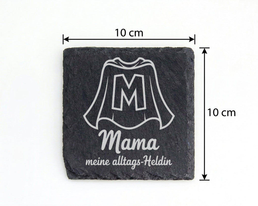 Schiefer Untersetzer Mama Meine Alltags-Heldin - Geschenk Für Mutter - – Bild 4