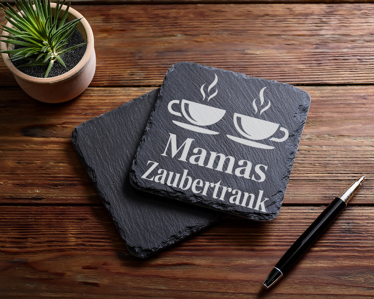 Schiefer Untersetzer Mamas Zaubertrank - Lustiges Geschenk für Mutter  – Bild 5