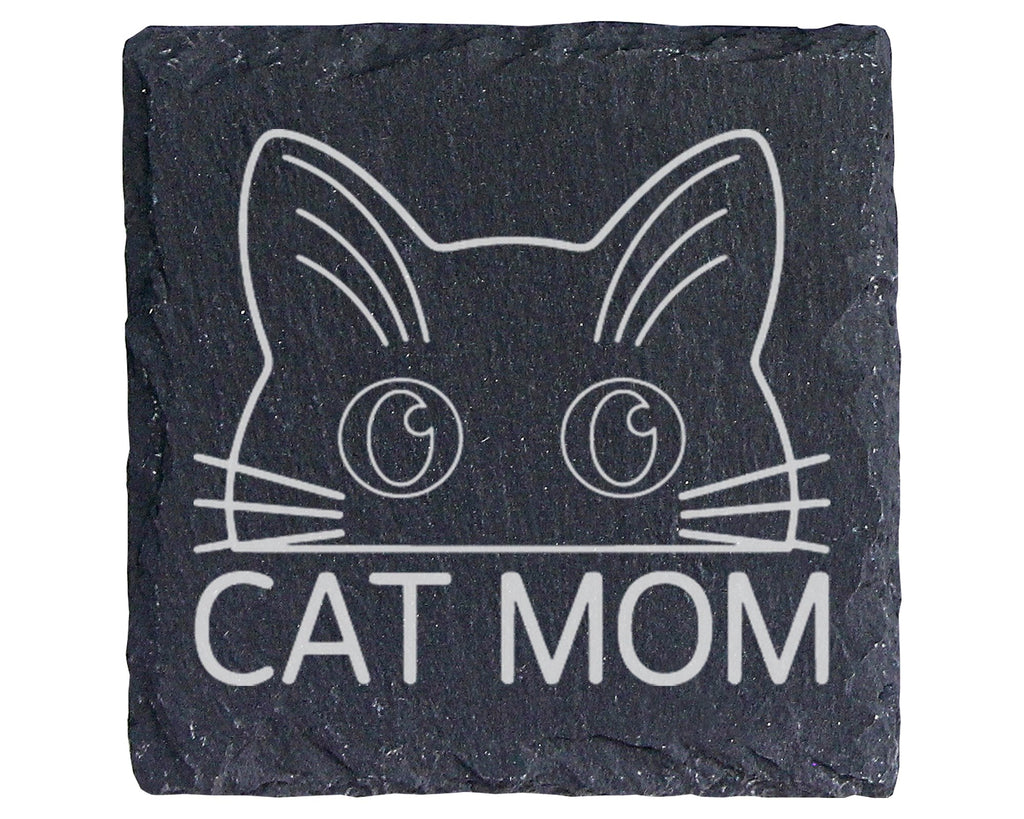 Schiefer Untersetzer Katze Cat Mom - Geschenk Für Katzenmama Frauen -  – Bild 1