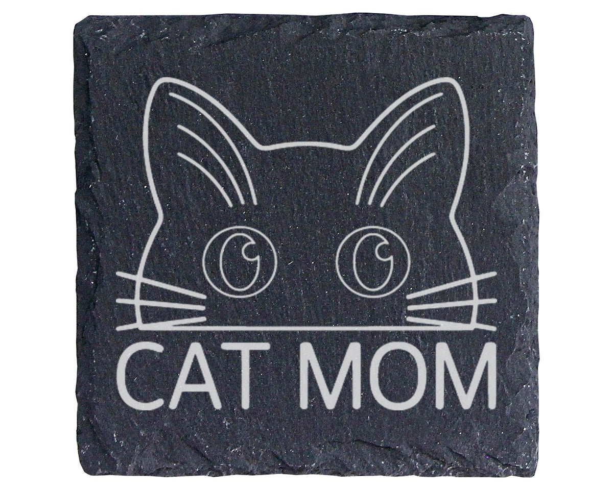 Schiefer Untersetzer Katze Cat Mom - Geschenk Für Katzenmama Frauen -  – Bild 1