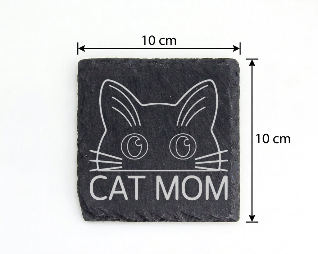 Schiefer Untersetzer Katze Cat Mom - Geschenk Für Katzenmama Frauen -  – Bild 4