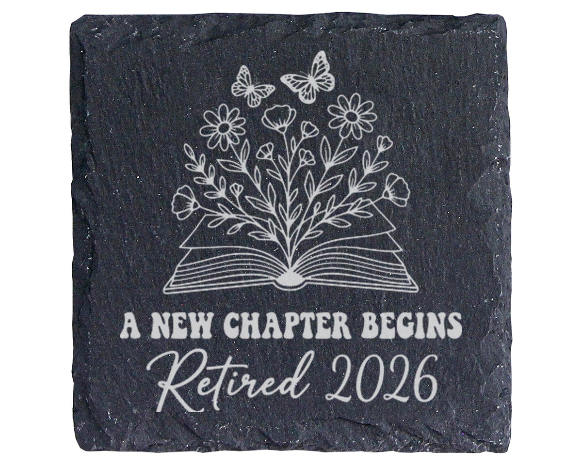 Schiefer Untersetzer Ruhestand 2026 A New Chapter Begins - Geschenk fü – Bild 1
