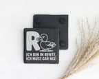 Schiefer Untersetzer Ente Ich Bin In Rente Muss Gar Nix - Lustiges Ges – Bild 2