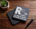 Schiefer Untersetzer Ente Ich Bin In Rente Muss Gar Nix - Lustiges Ges – Bild 5