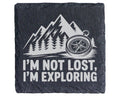 Schiefer Untersetzer Kompass Berge Not Lost Exploring - Geschenk für W – Bild 1