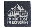 Schiefer Untersetzer Kompass Berge Not Lost Exploring - Geschenk für W – Bild 1