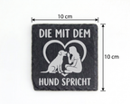 Hunde Untersetzer Schiefertafel, Die mit dem Hund spricht Geschenk, Ge – Bild 4