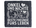 Schiefer Untersetzer Onkel Nichte Beste Freunde Fürs Leben - Geschenk  – Bild 1