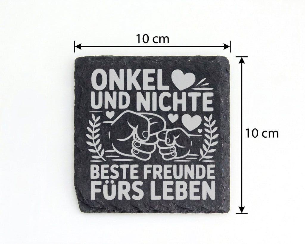 Schiefer Untersetzer Onkel Nichte Beste Freunde Fürs Leben - Geschenk  – Bild 4