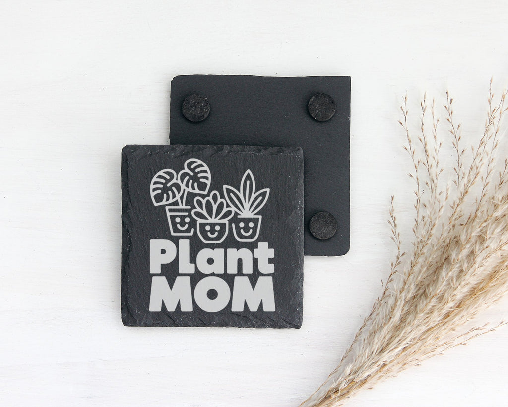 Schiefer Untersetzer Plant Mom - Geschenk für Pflanzen Mama - Süßes Zi – Bild 2