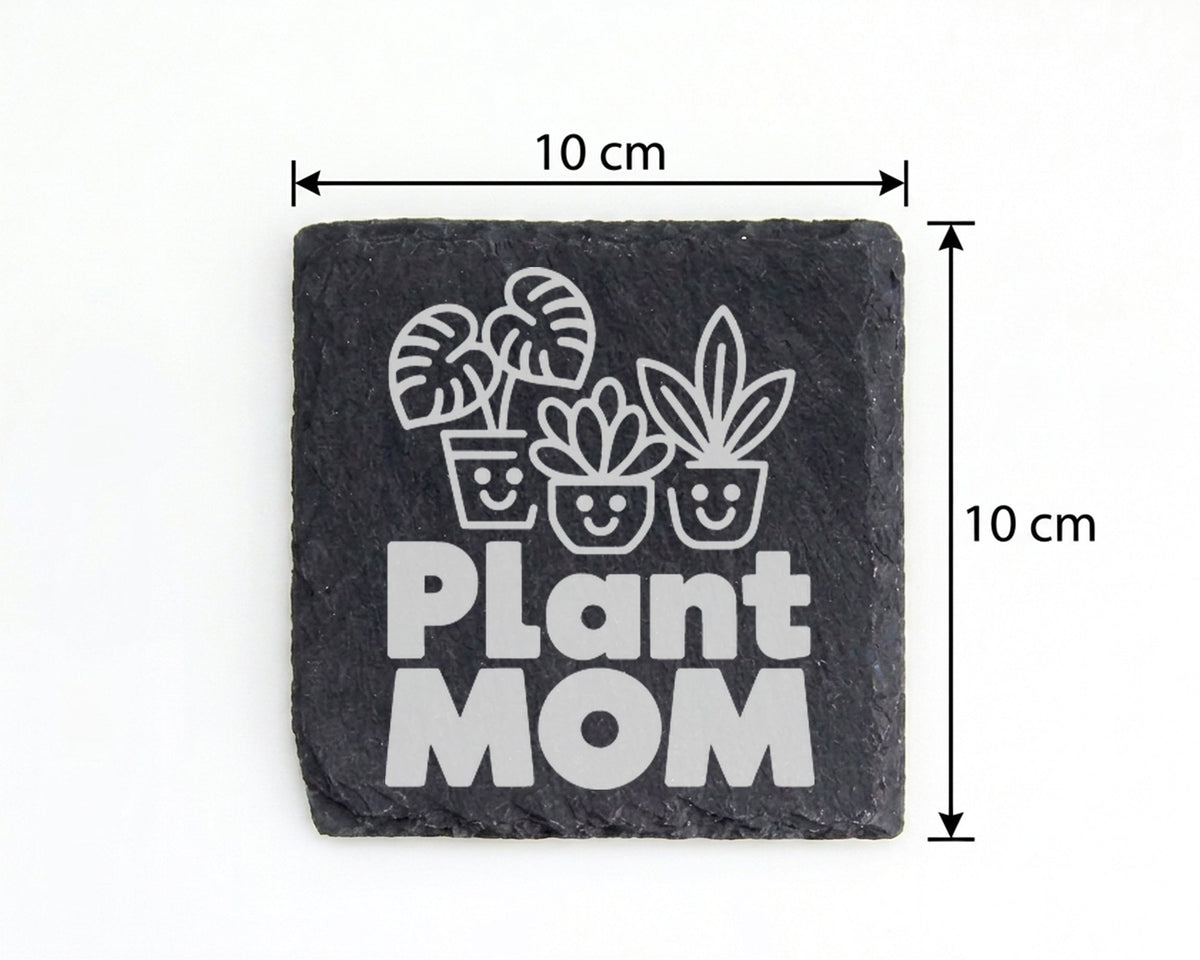 Schiefer Untersetzer Plant Mom - Geschenk für Pflanzen Mama - Süßes Zi – Bild 4