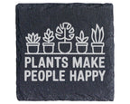 Schiefer Untersetzer Pflanzen Plants Make People Happy Spruch - Gesche – Bild 1