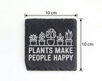 Schiefer Untersetzer Pflanzen Plants Make People Happy Spruch - Gesche – Bild 4