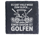 Schiefer Untersetzer Golfcart Wege Zum Glück Golfen - Lustiges Geschen – Bild 1