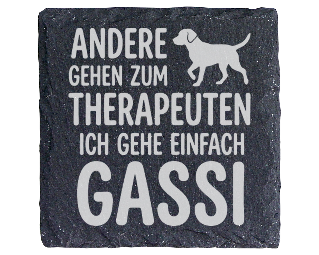 Hunde Untersetzer Schiefertafel, Gassi gehen Hund Spruch Geschenk, Ges – Bild 1
