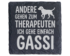 Hunde Untersetzer Schiefertafel, Gassi gehen Hund Spruch Geschenk, Ges – Bild 1