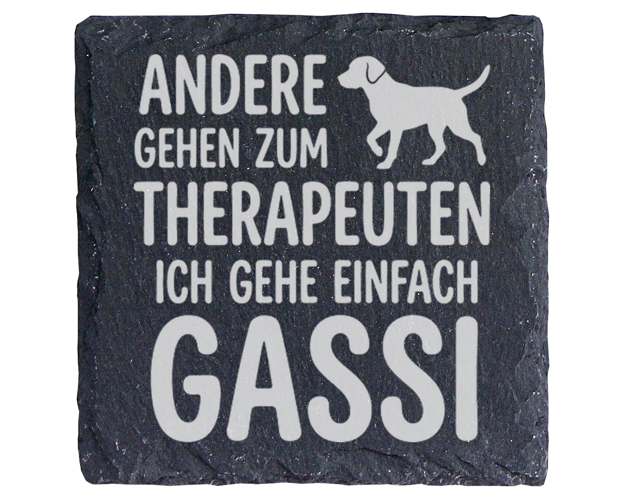 Hunde Untersetzer Schiefertafel, Gassi gehen Hund Spruch Geschenk, Ges – Bild 1