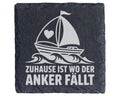 Schiefer Untersetzer Segelboot Zuhause Ist Wo Der Anker Fällt - Mariti – Bild 1