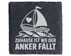 Schiefer Untersetzer Segelboot Zuhause Ist Wo Der Anker Fällt - Mariti – Bild 1