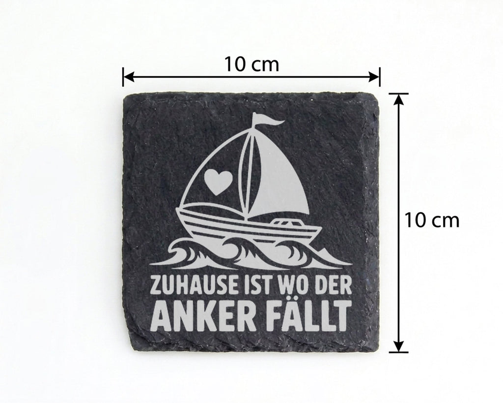 Schiefer Untersetzer Segelboot Zuhause Ist Wo Der Anker Fällt - Mariti – Bild 4