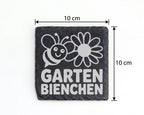 Schiefer Untersetzer Garten Bienchen Mit Blume - Süßes Geschenk Für Gä – Bild 4