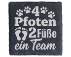 Hunde Untersetzer Schiefertafel, 4 Pfoten 2 Füße ein Team Geschenk, Ge – Bild 1