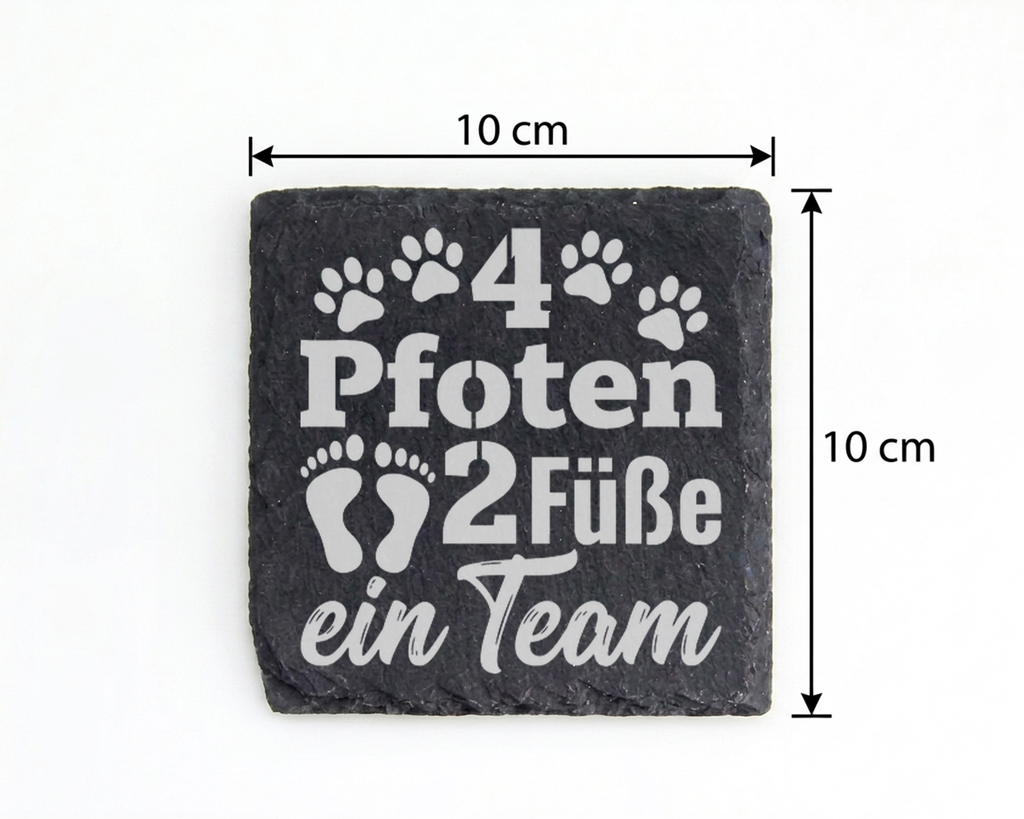 Hunde Untersetzer Schiefertafel, 4 Pfoten 2 Füße ein Team Geschenk, Ge – Bild 4