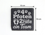 Hunde Untersetzer Schiefertafel, 4 Pfoten 2 Füße ein Team Geschenk, Ge – Bild 4