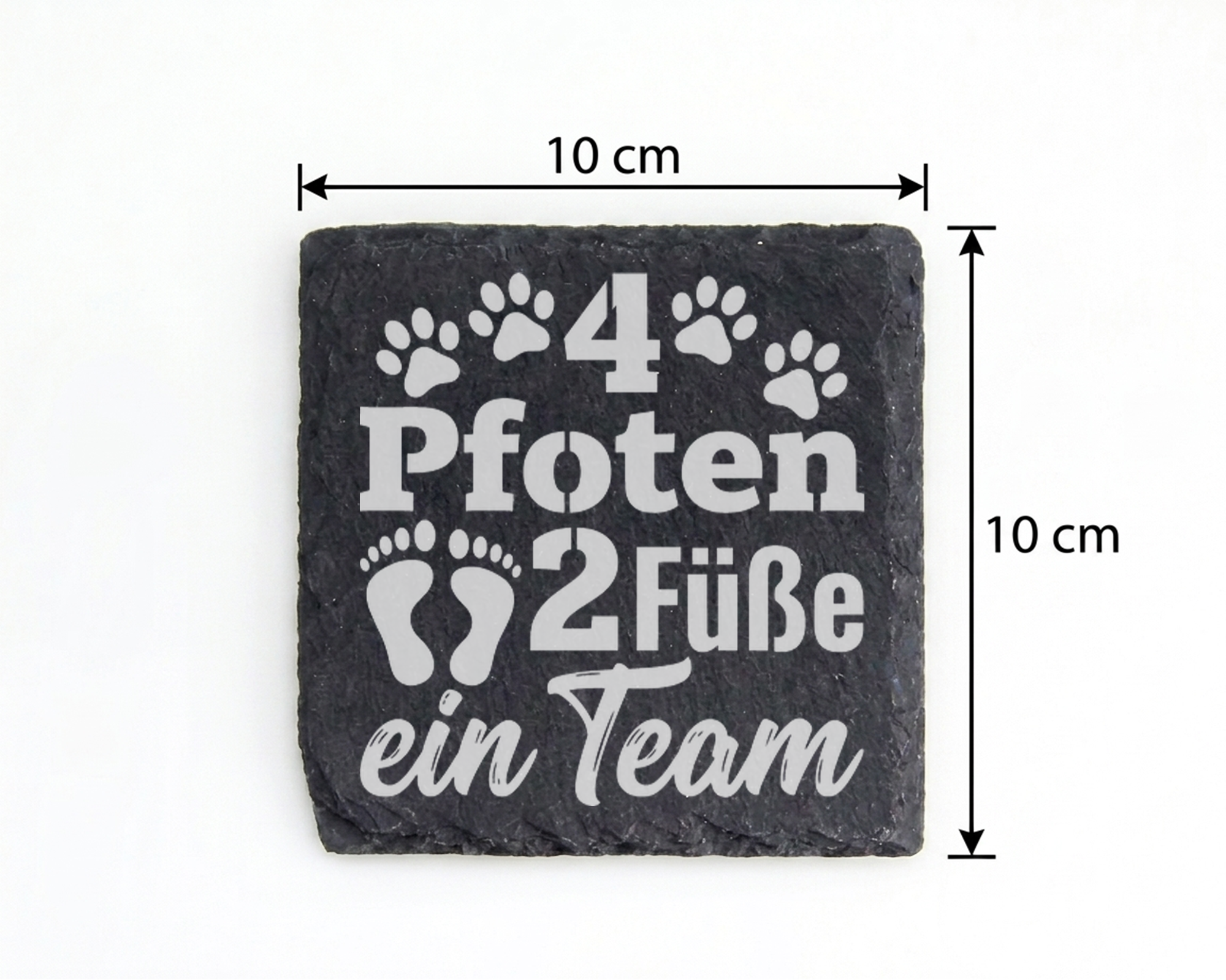 Hunde Untersetzer Schiefertafel, 4 Pfoten 2 Füße ein Team Geschenk, Ge – Bild 4