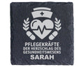 Schiefer Untersetzer Personalisiert Pflegekräfte Herzschlag Des Gesund – Bild 1