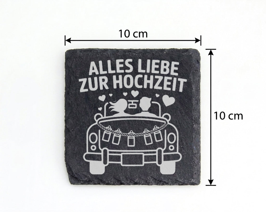 Schiefer Untersetzer Alles Liebe Zur Hochzeit - Geschenk Für Brautpaar – Bild 4
