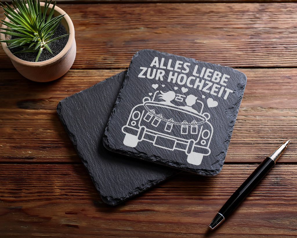 Schiefer Untersetzer Alles Liebe Zur Hochzeit - Geschenk Für Brautpaar – Bild 5