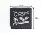 Schiefer Untersetzer Weltbeste Hebamme Wäscheleine - Geschenk für Entb – Bild 4