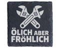 Schiefer Untersetzer Schraubenschlüssel Ölich Aber Fröhlich - Geschenk – Bild 1