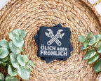 Schiefer Untersetzer Schraubenschlüssel Ölich Aber Fröhlich - Geschenk – Bild 3