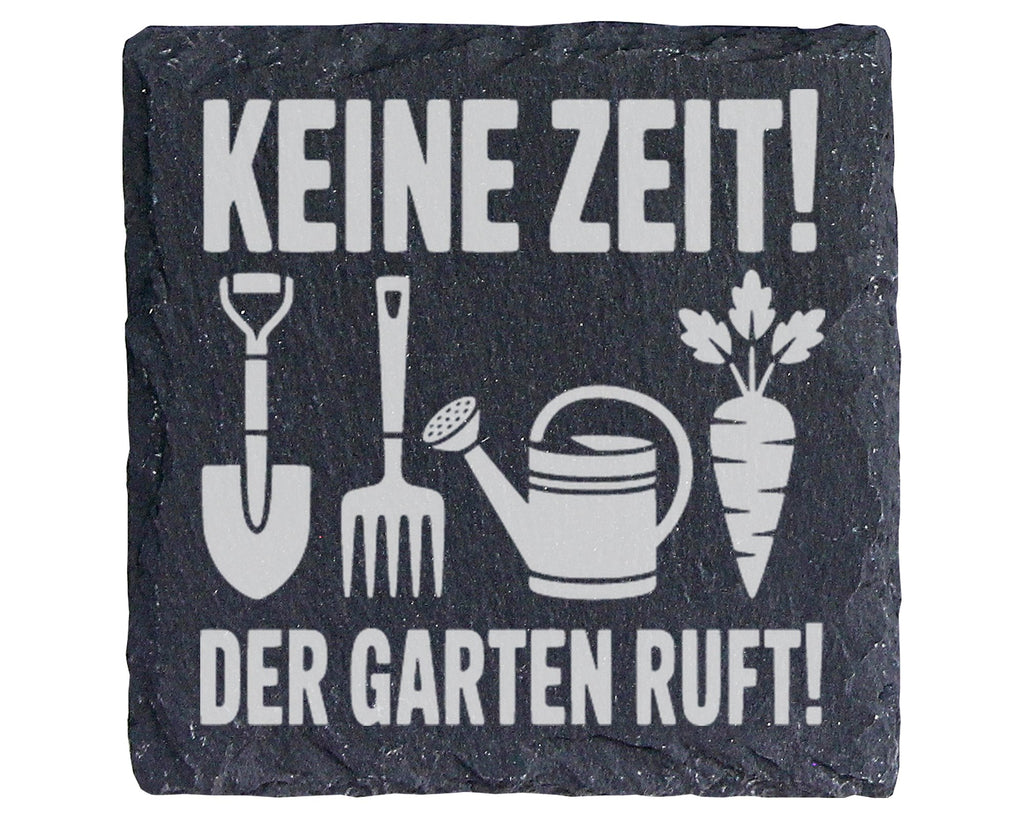 Schiefer Untersetzer Keine Zeit Der Garten Ruft - Geschenk für Gärtner – Bild 1