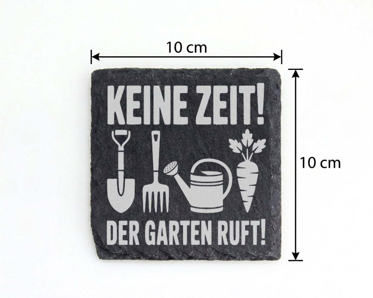 Schiefer Untersetzer Keine Zeit Der Garten Ruft - Geschenk für Gärtner – Bild 4