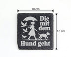 Schiefer Untersetzer Die mit dem Hund Geht - Lustiges Geschenk für Fra – Bild 4