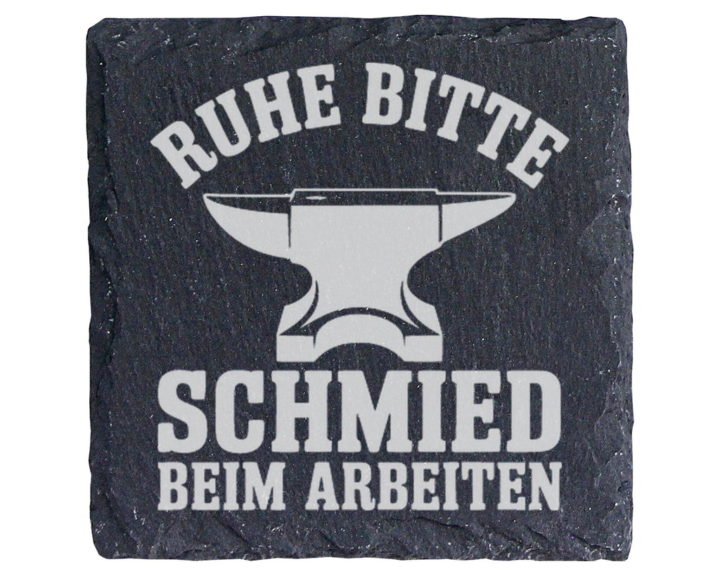 Schiefer Untersetzer Amboss Ruhe Bitte Schmied Beim Arbeiten - Geschen – Bild 1