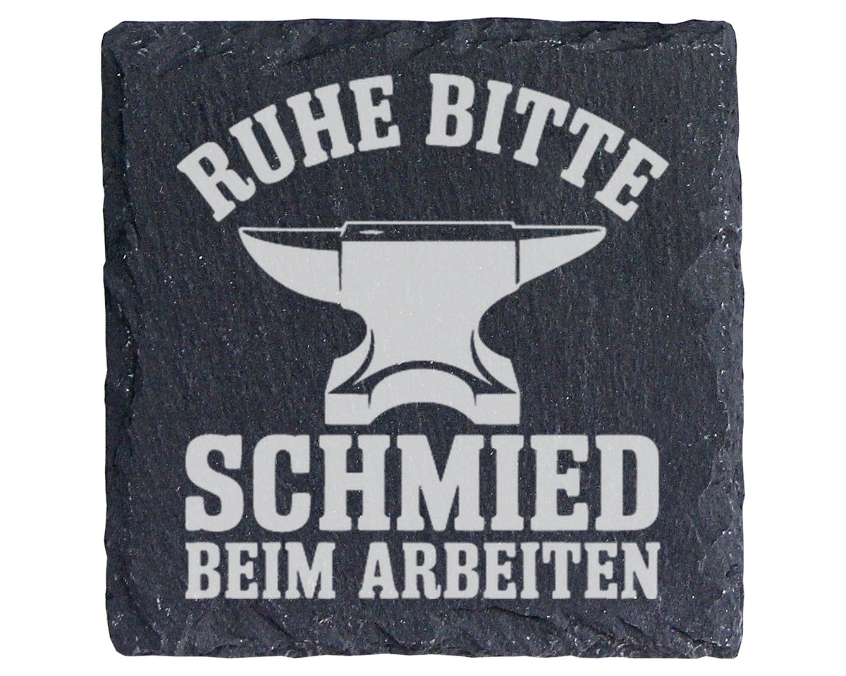 Schiefer Untersetzer Amboss Ruhe Bitte Schmied Beim Arbeiten - Geschen – Bild 1