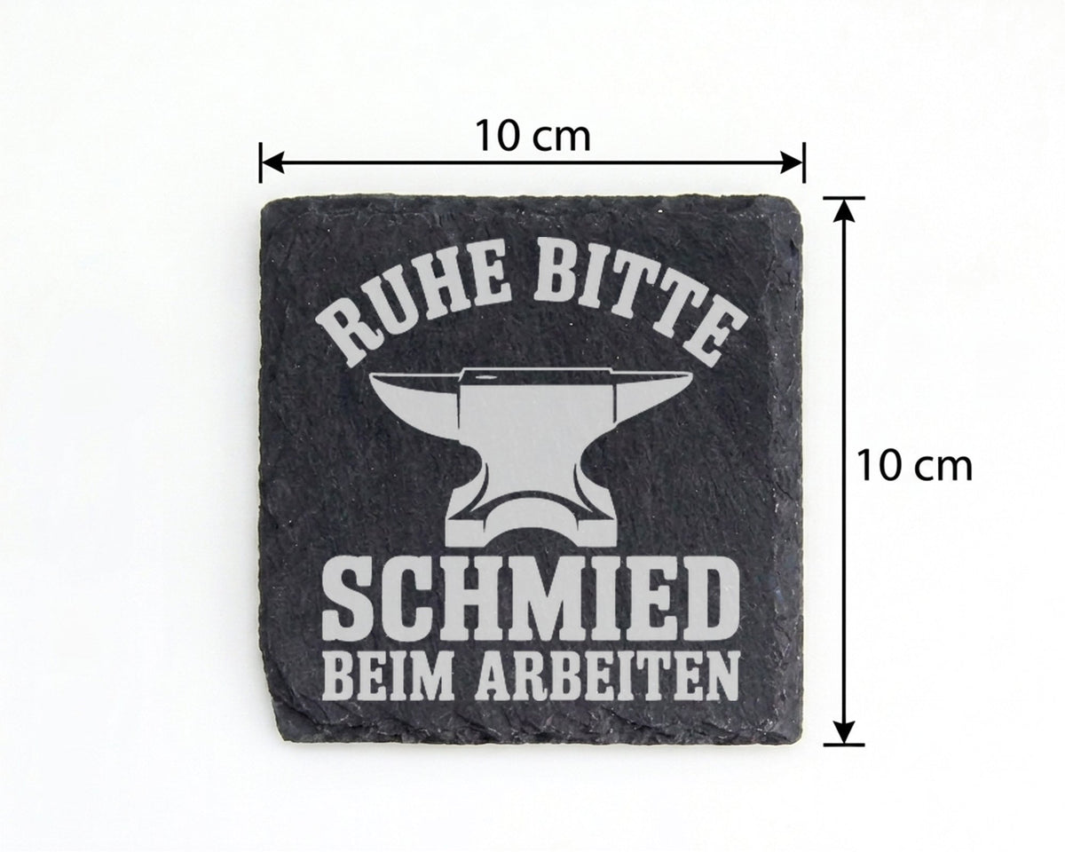 Schiefer Untersetzer Amboss Ruhe Bitte Schmied Beim Arbeiten - Geschen – Bild 4