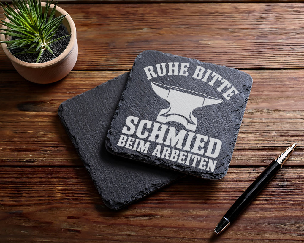 Schiefer Untersetzer Amboss Ruhe Bitte Schmied Beim Arbeiten - Geschen – Bild 5